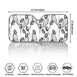 Black And White Tulip Pattern Print Car Windshield Sun Shade