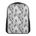 Black And White Tulip Pattern Print Casual Backpack