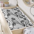 Black And White Tulip Pattern Print Changing Pad Cover