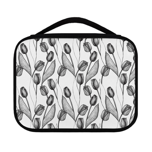 Black And White Tulip Pattern Print Classic Bible Case