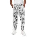 Black And White Tulip Pattern Print Cotton Sweatpants