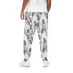 Black And White Tulip Pattern Print Cotton Pants