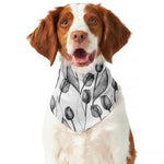 Black And White Tulip Pattern Print Dog Bandana
