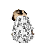 Black And White Tulip Pattern Print Dog Zip Up Jacket