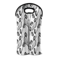 Black And White Tulip Pattern Print Double Neoprene Wine Tote