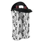 Black And White Tulip Pattern Print Double Neoprene Wine Tote
