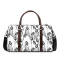 Black And White Tulip Pattern Print Duffel Bag