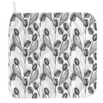 Black And White Tulip Pattern Print Hand Towel