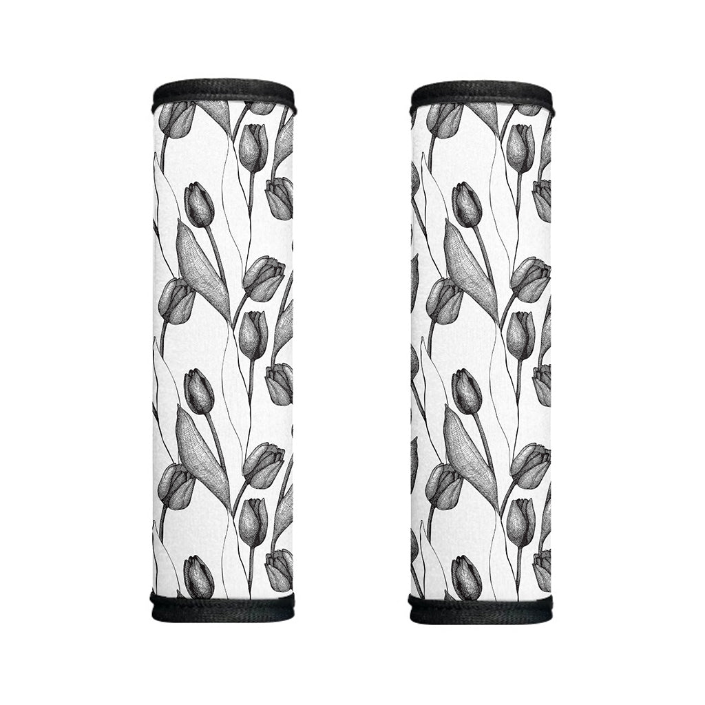 Black And White Tulip Pattern Print Handle Covers