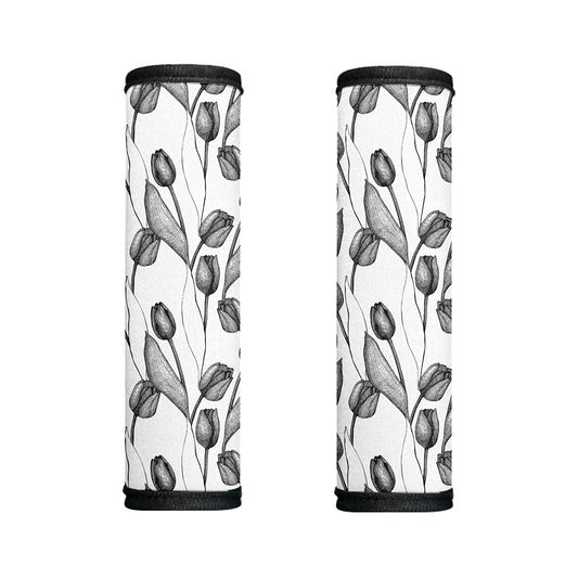 Black And White Tulip Pattern Print Handle Covers