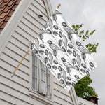 Black And White Tulip Pattern Print House Flag