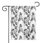 Black And White Tulip Pattern Print House Flag