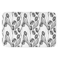 Black And White Tulip Pattern Print Indoor Door Mat