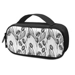 Black And White Tulip Pattern Print Insulin Cooler Travel Case