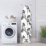 Black And White Tulip Pattern Print Ironing Board Cover