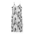 Black And White Tulip Pattern Print Jersey Midi Cami Dress