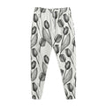 Black And White Tulip Pattern Print Jogger Pants