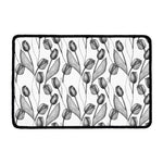 Black And White Tulip Pattern Print Kitchen Mat