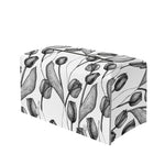 Black And White Tulip Pattern Print Leather Tissue Box Cover