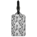 Black And White Tulip Pattern Print Luggage Tag