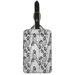 Black And White Tulip Pattern Print Luggage Tag
