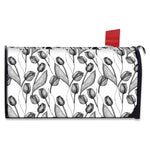 Black And White Tulip Pattern Print Mailbox Cover