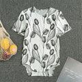 Black And White Tulip Pattern Print Men's Bodysuit