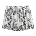 Black And White Tulip Pattern Print Mesh Shorts
