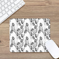 Black And White Tulip Pattern Print Mouse Pad
