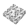 Black And White Tulip Pattern Print Outdoor Seat Cushion Cover