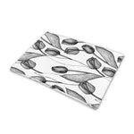 Black And White Tulip Pattern Print Pet Cooling Mat Cover