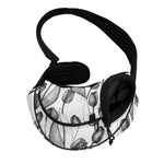 Black And White Tulip Pattern Print Pet Sling Carrier