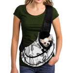 Black And White Tulip Pattern Print Pet Sling Carrier