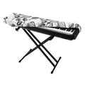Black And White Tulip Pattern Print Piano Keyboard Cover