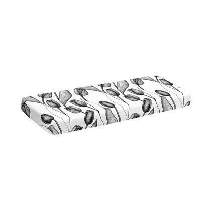 Black And White Tulip Pattern Print Piano Keyboard Cover