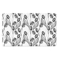 Black And White Tulip Pattern Print Polyester Doormat