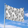 Black And White Tulip Pattern Print Polyester Flag