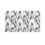 Black And White Tulip Pattern Print Polyester Flag