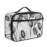 Black And White Tulip Pattern Print Portable Lunch Bag