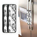 Black And White Tulip Pattern Print Refrigerator Handle Covers