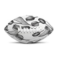 Black And White Tulip Pattern Print Rugby Ball