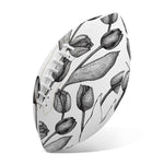 Black And White Tulip Pattern Print Rugby Ball