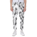 Black And White Tulip Pattern Print Joggers