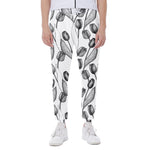Black And White Tulip Pattern Print Scuba Joggers