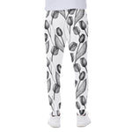 Black And White Tulip Pattern Print Scuba Joggers