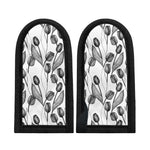 Black And White Tulip Pattern Print Skillet Handle Cover