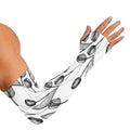 Black And White Tulip Pattern Print Sun Protection Arm Sleeves