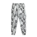 Black And White Tulip Pattern Print Sweatpants