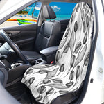 Black And White Tulip Pattern Print Waterproof Car Seat Cover