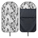 Black And White Tulip Pattern Print Waterproof Car Seat Cover